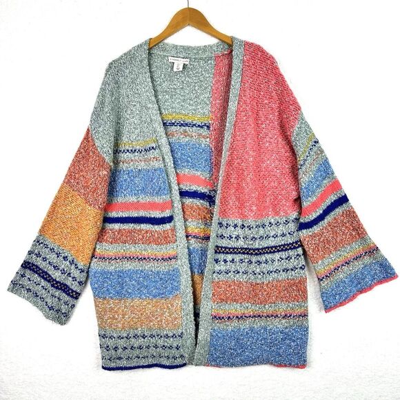Sincerely Jules Cardigan Sweater Open Front Sz Large Boho Lagenlook Wool Blend - Picture 1 of 13